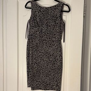Ann Taylor Black and Gray Animal Print Mini Dress